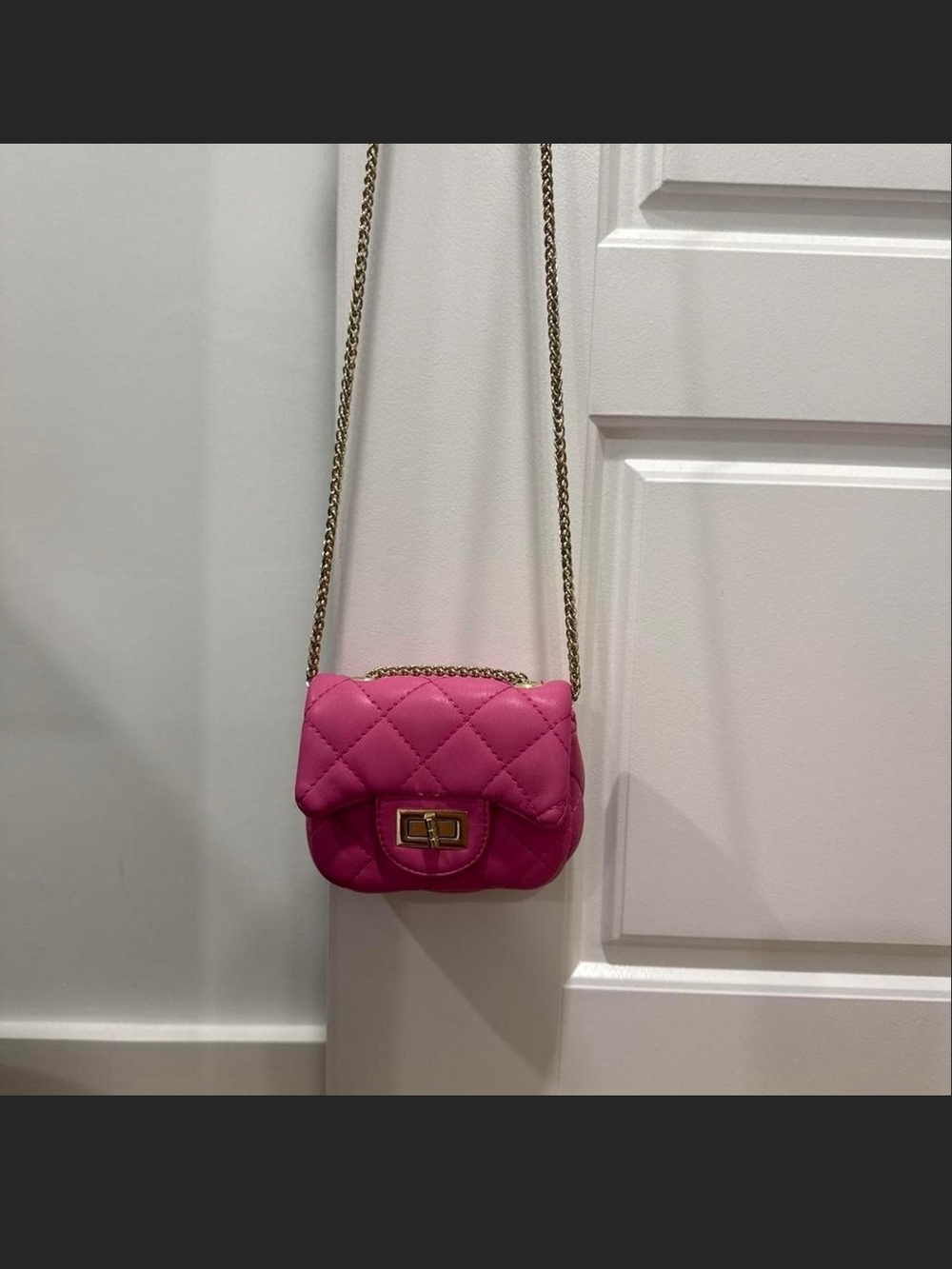 Quilted Pink Chain Crossbody Bag